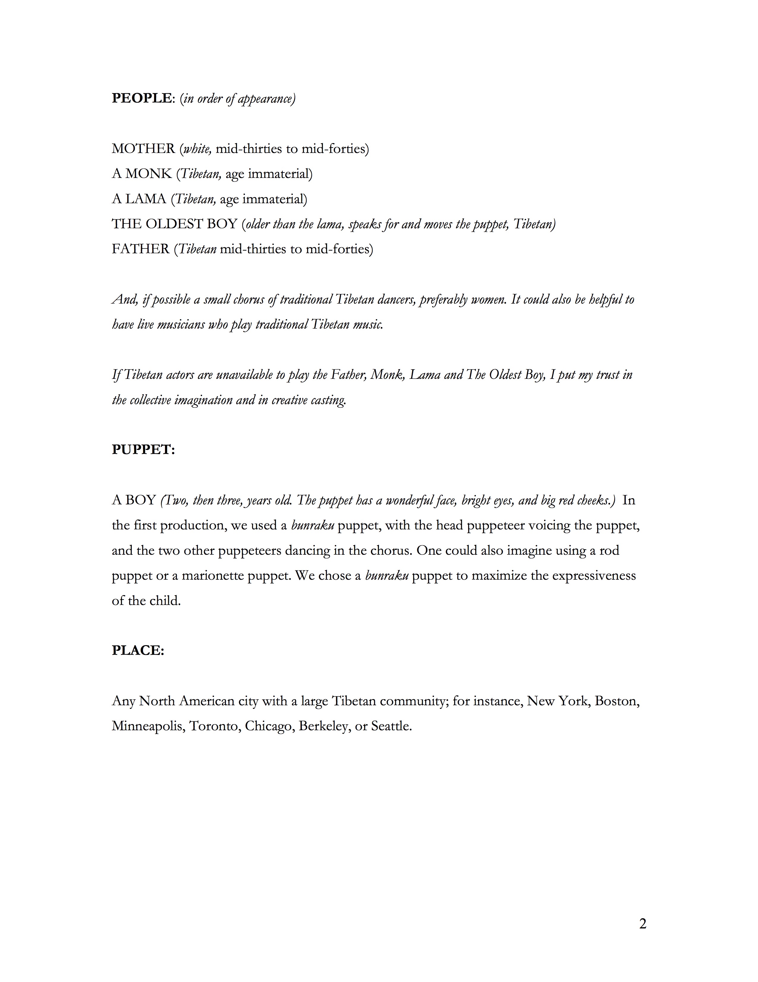 THE OLDEST BOY Plays Sarah Ruhl